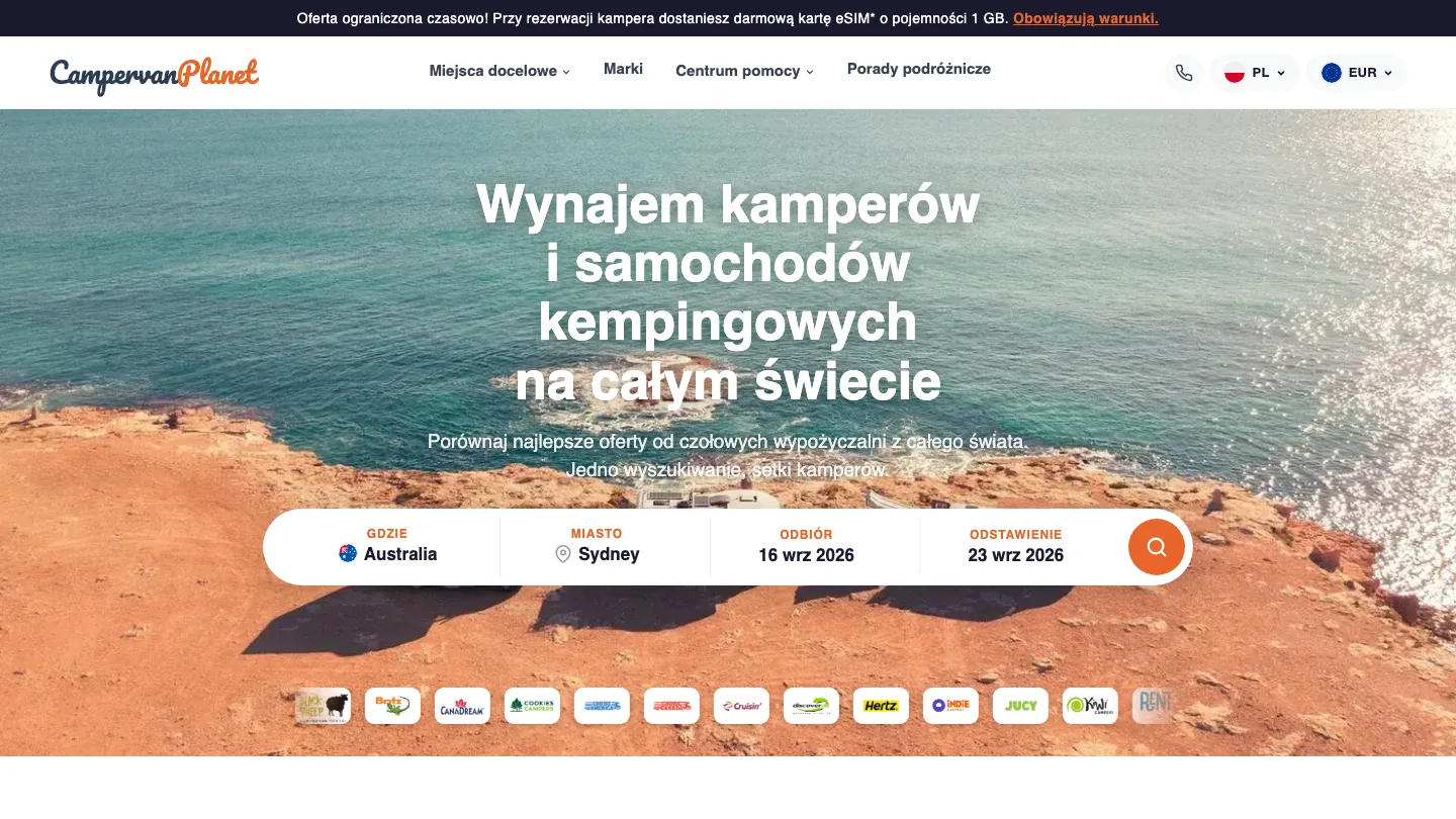 Polska strona główna CampervanPlanet
